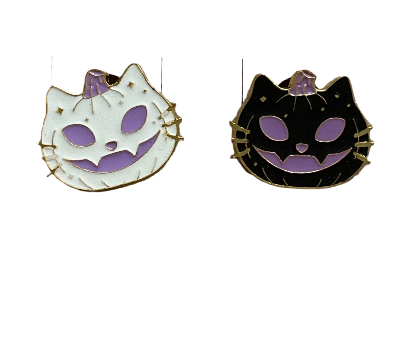 Cat jack-o’-lantern pin