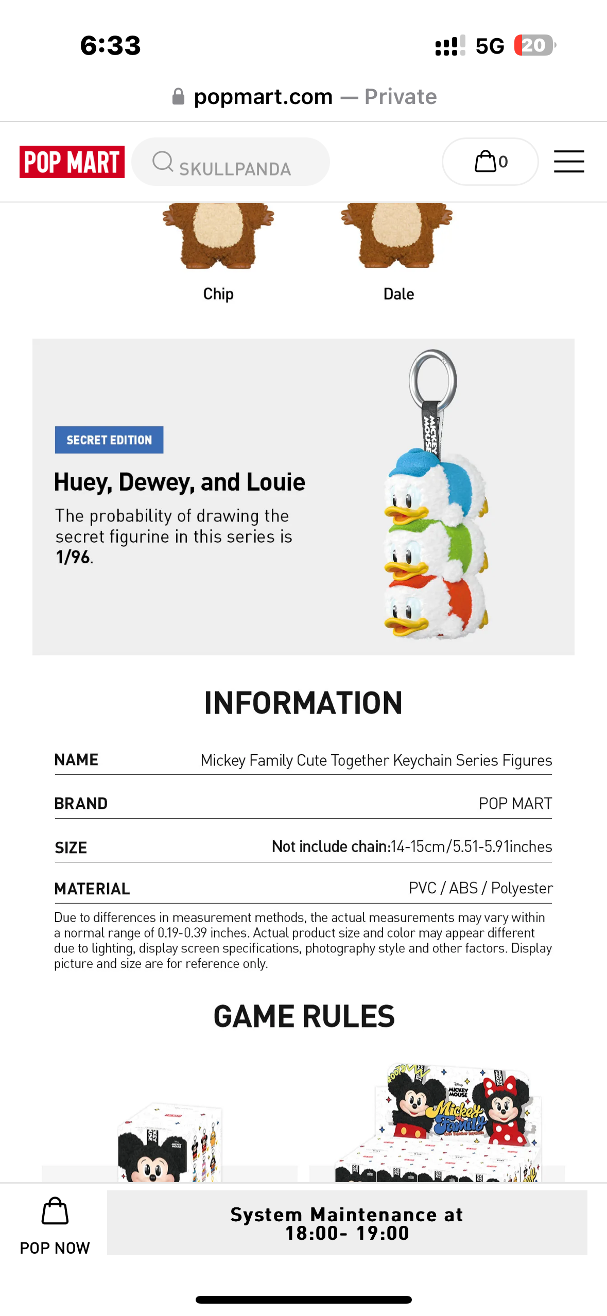 Popmart Mickey and Friends plush keychain