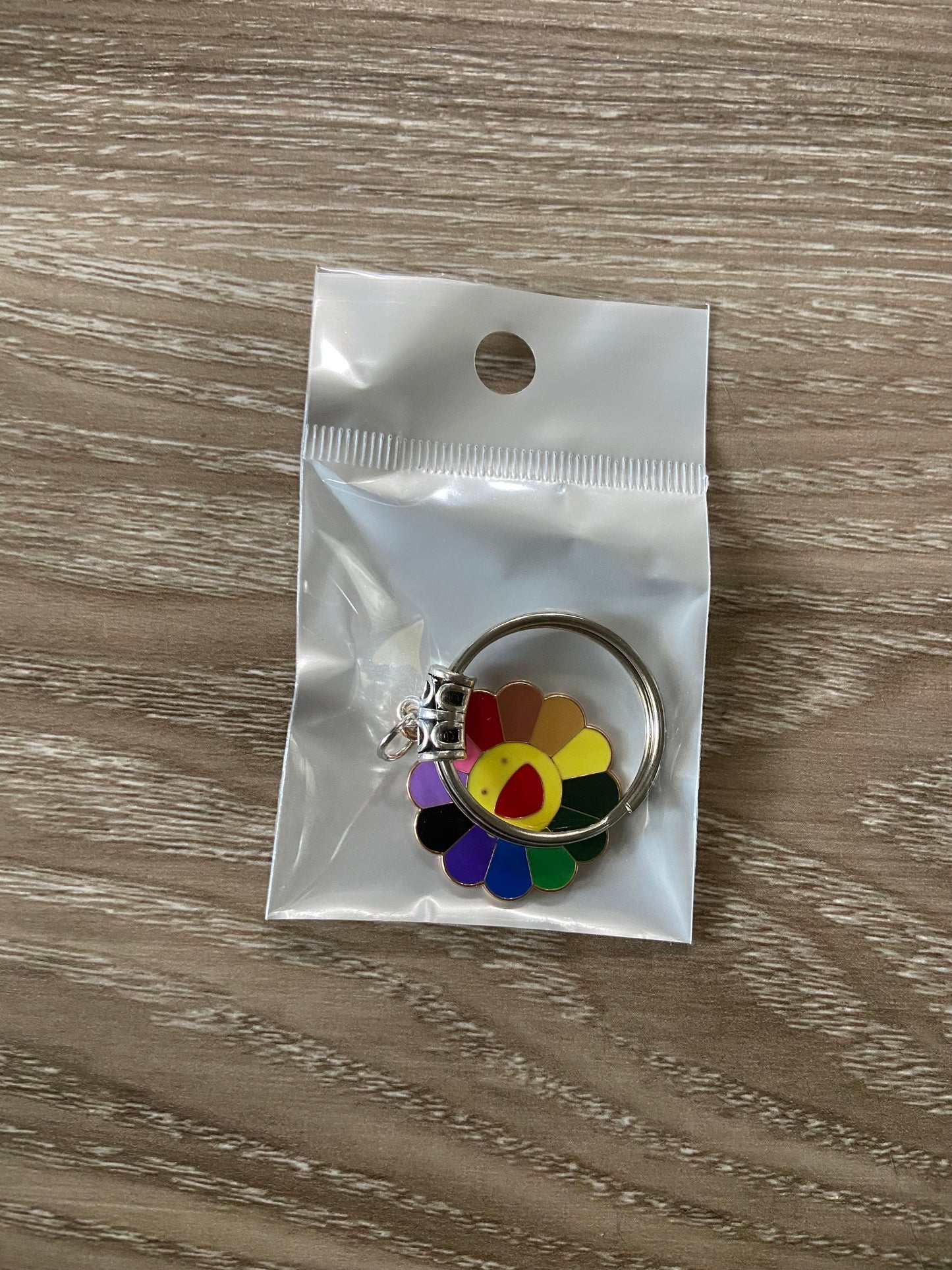 Rainbow flower keychain