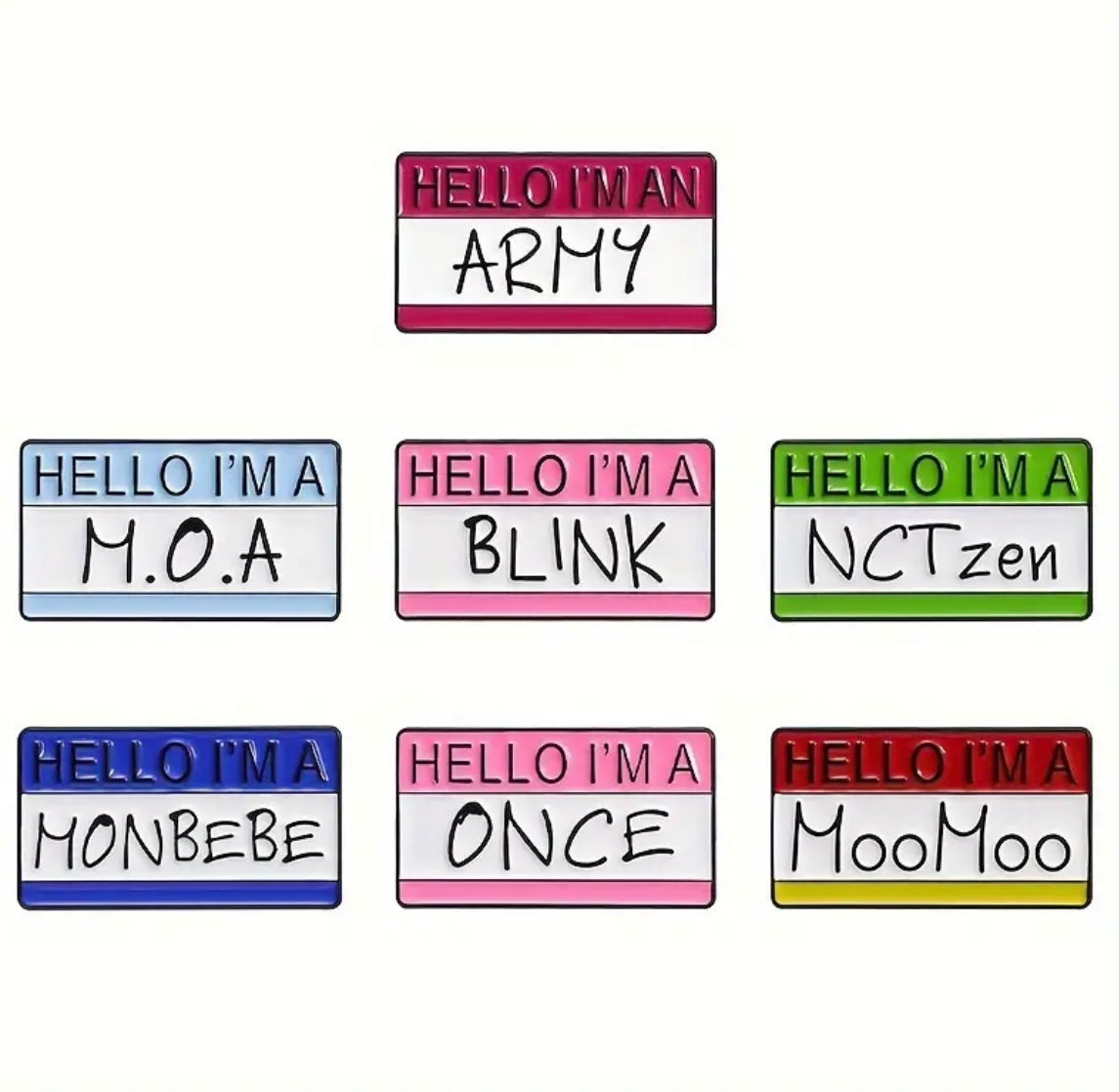 Name Tag kpop pins