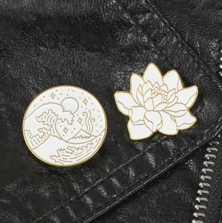 Lotus and ocean pins