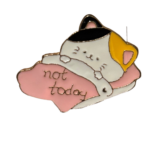 Cat pin “not today”