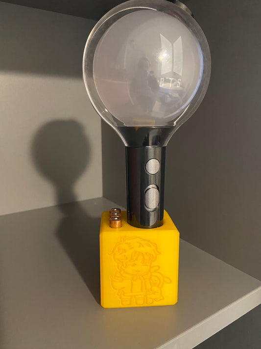 Jimin with Chimmy 3D printed SE Map of the Soul BTS lightstick holder with battery storage