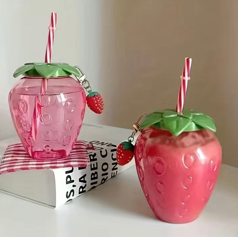 Strawberry drink bottles with charm