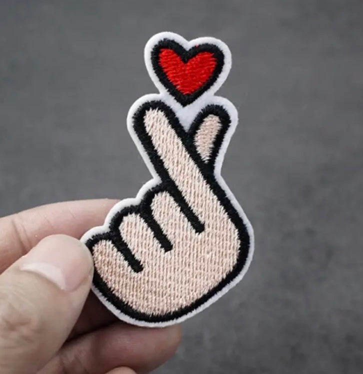 Kpop finger heart patch