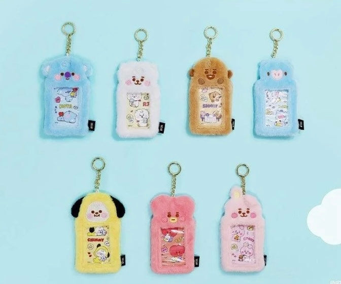 BT21 fuzzy pc holders keychain