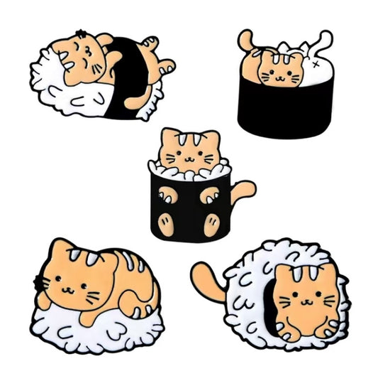 Cat sushi pins