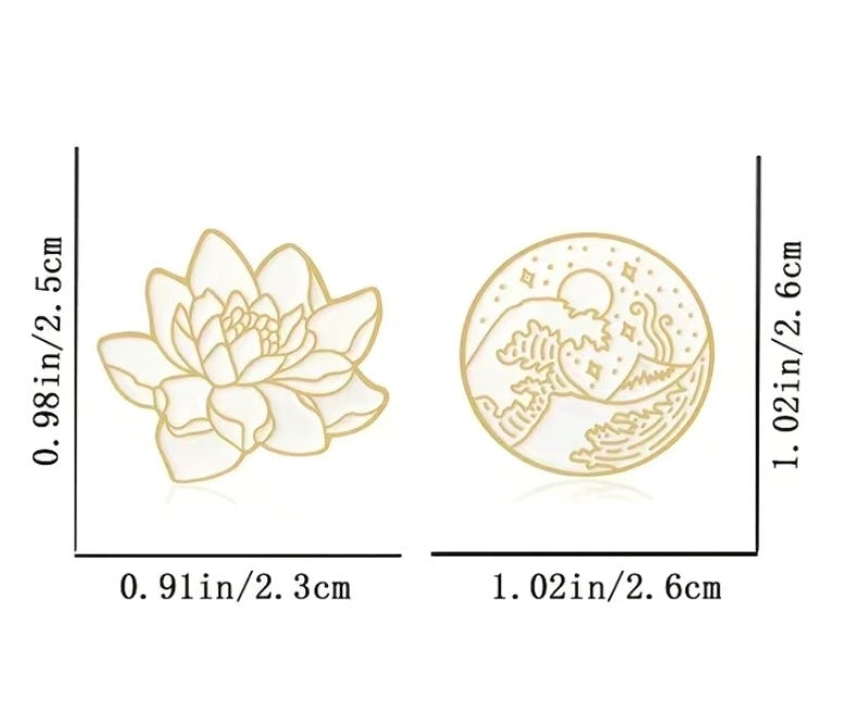 Lotus and ocean pins