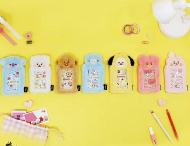 BT21 fuzzy pc holders keychain