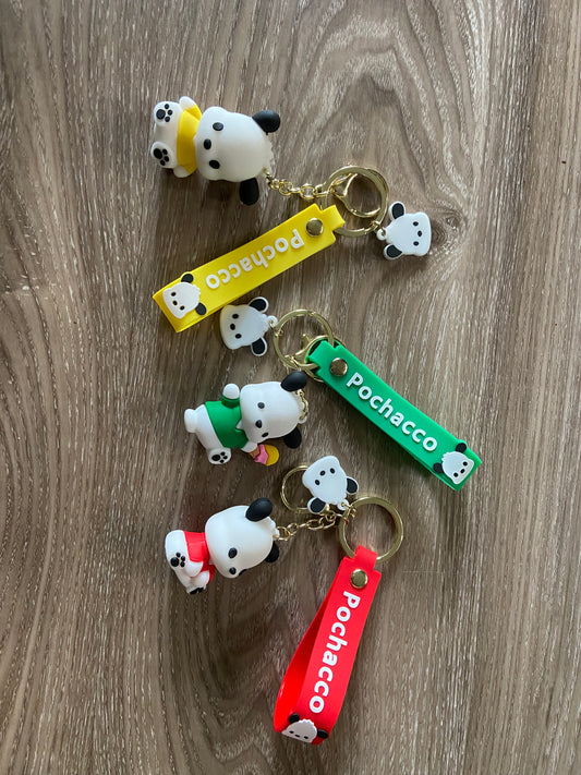 Pochacco inspired silicone keychains