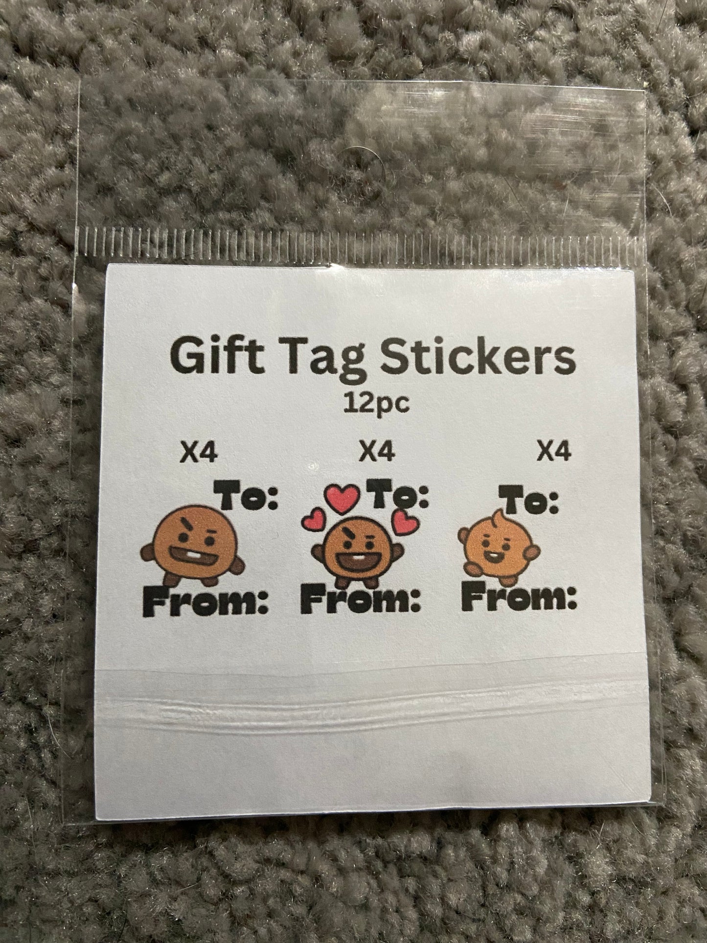 BT21 gift tag stickers