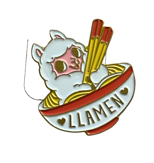 Llamen (llama ramen) bowl pin