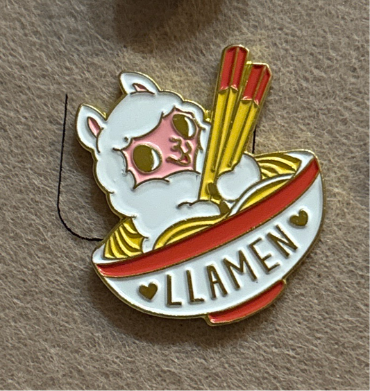 Llamen (llama ramen) bowl pin