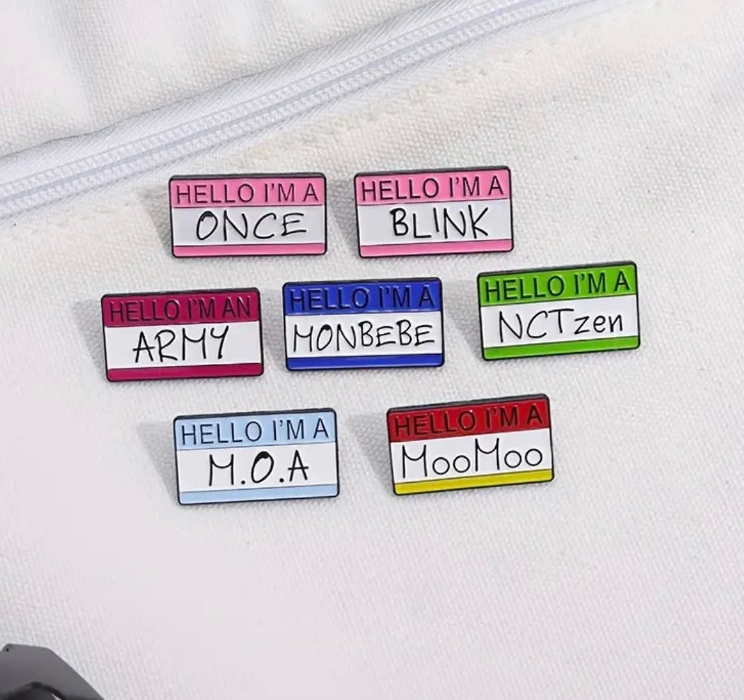 Name Tag kpop pins