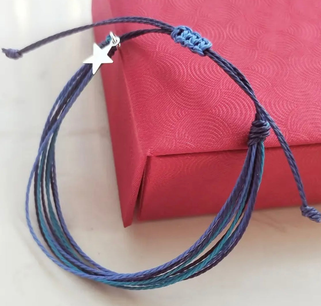 Blue rope bracelet