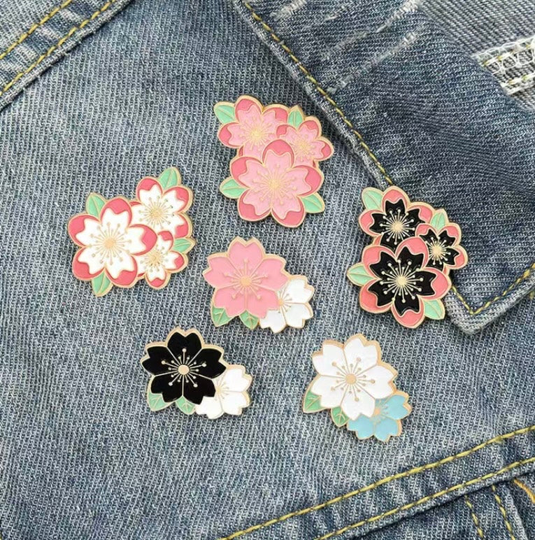 Cherry blossom flower pins