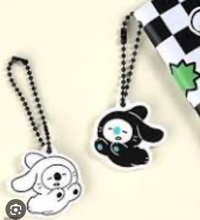 BT21 black rabbit key ring keychain