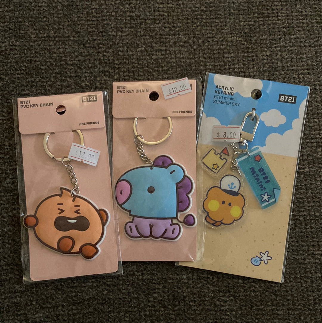 BT21 various keychains