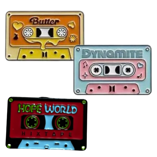 Kpop cassette pin badge