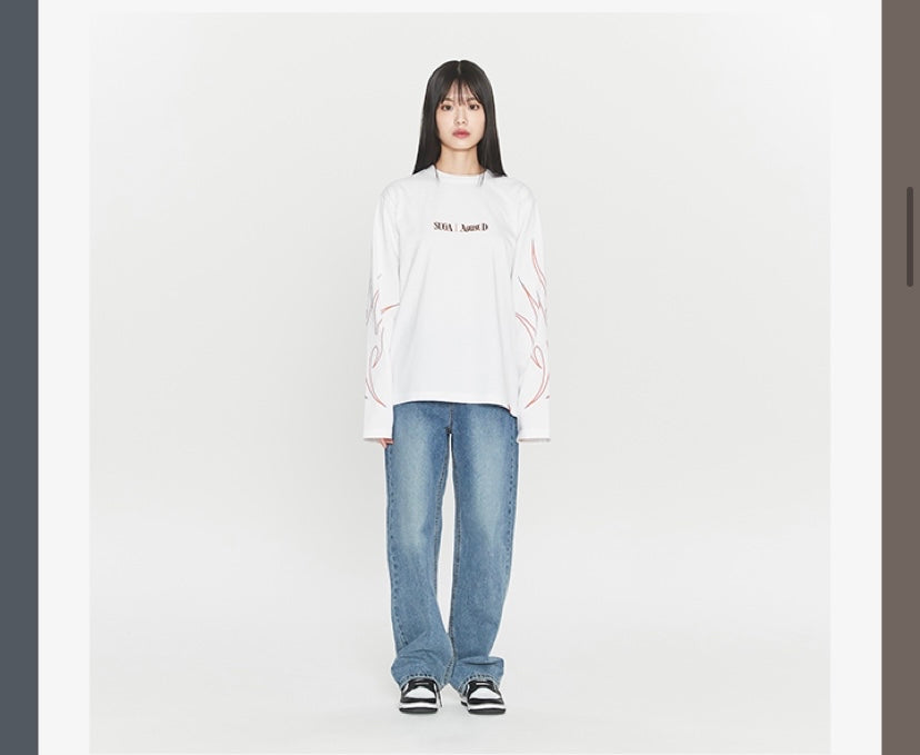 D-Day Agust D tour merch long sleeve white shirt