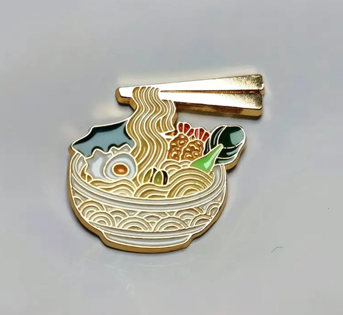 Golden ramen bowl pin