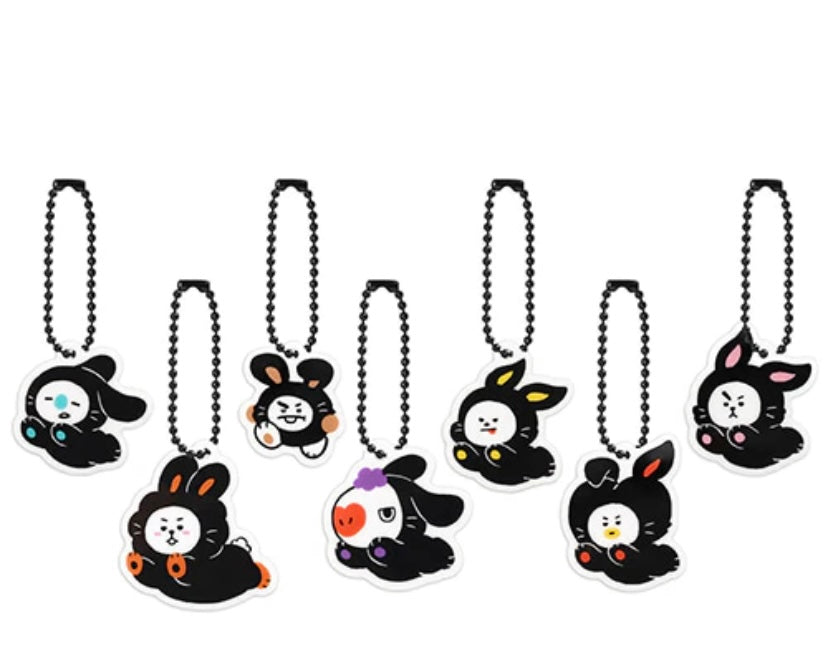 BT21 black rabbit key ring keychain