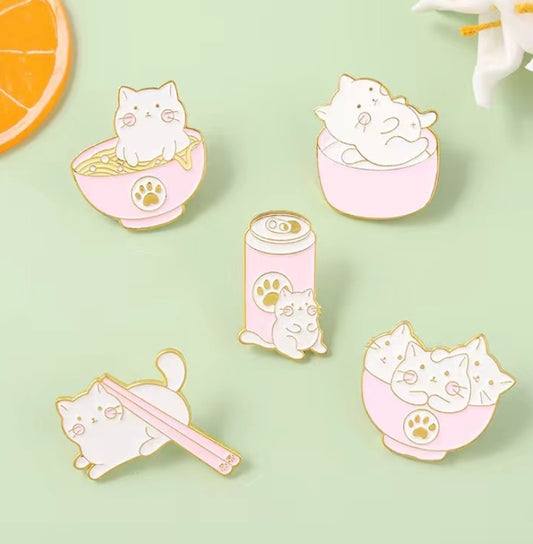 Cat and food pins