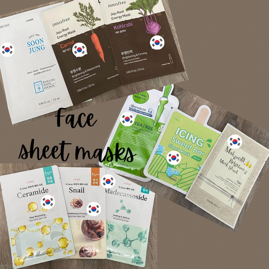 Korean face sheet masks