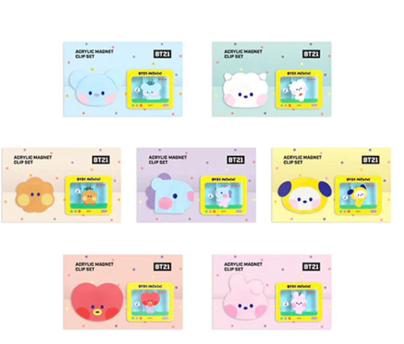 BT21 acrylic clips