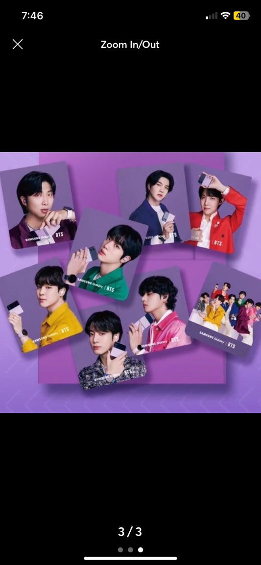 BTS x Samsung collab photocards