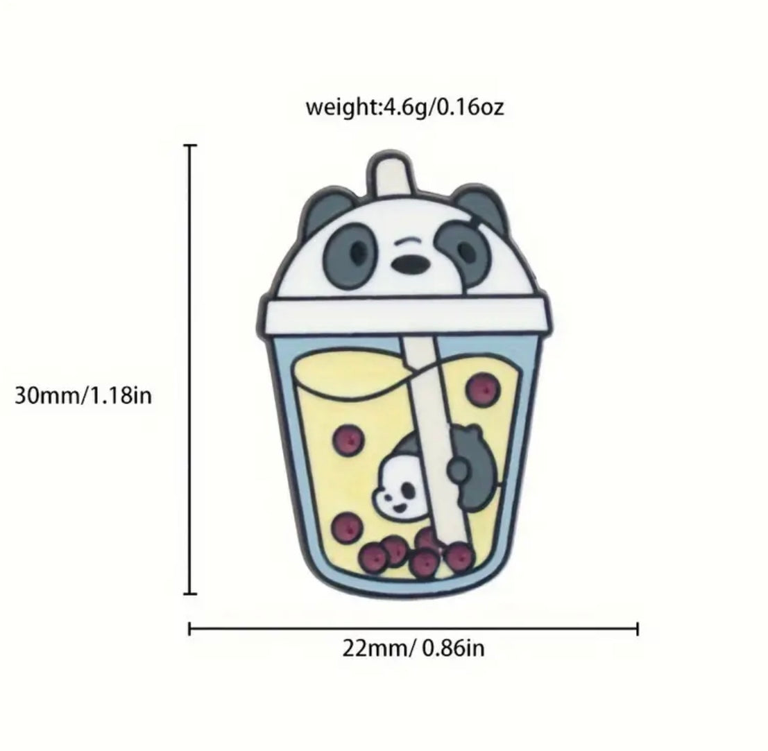 Boba tea animal pins