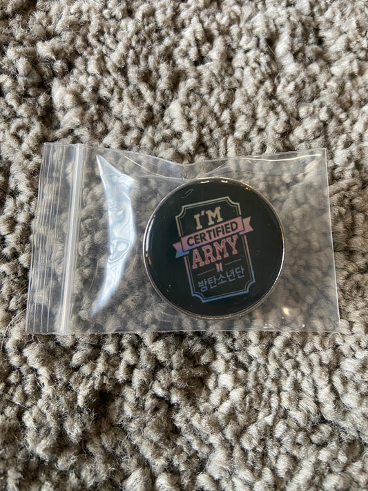 “Certified Army” pin