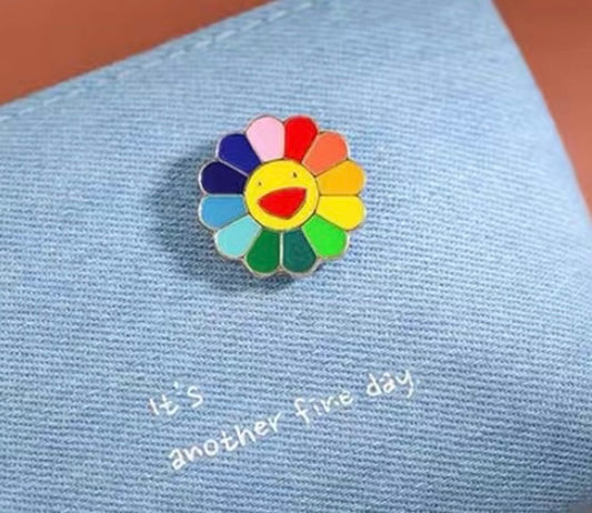 Rainbow Flower pin