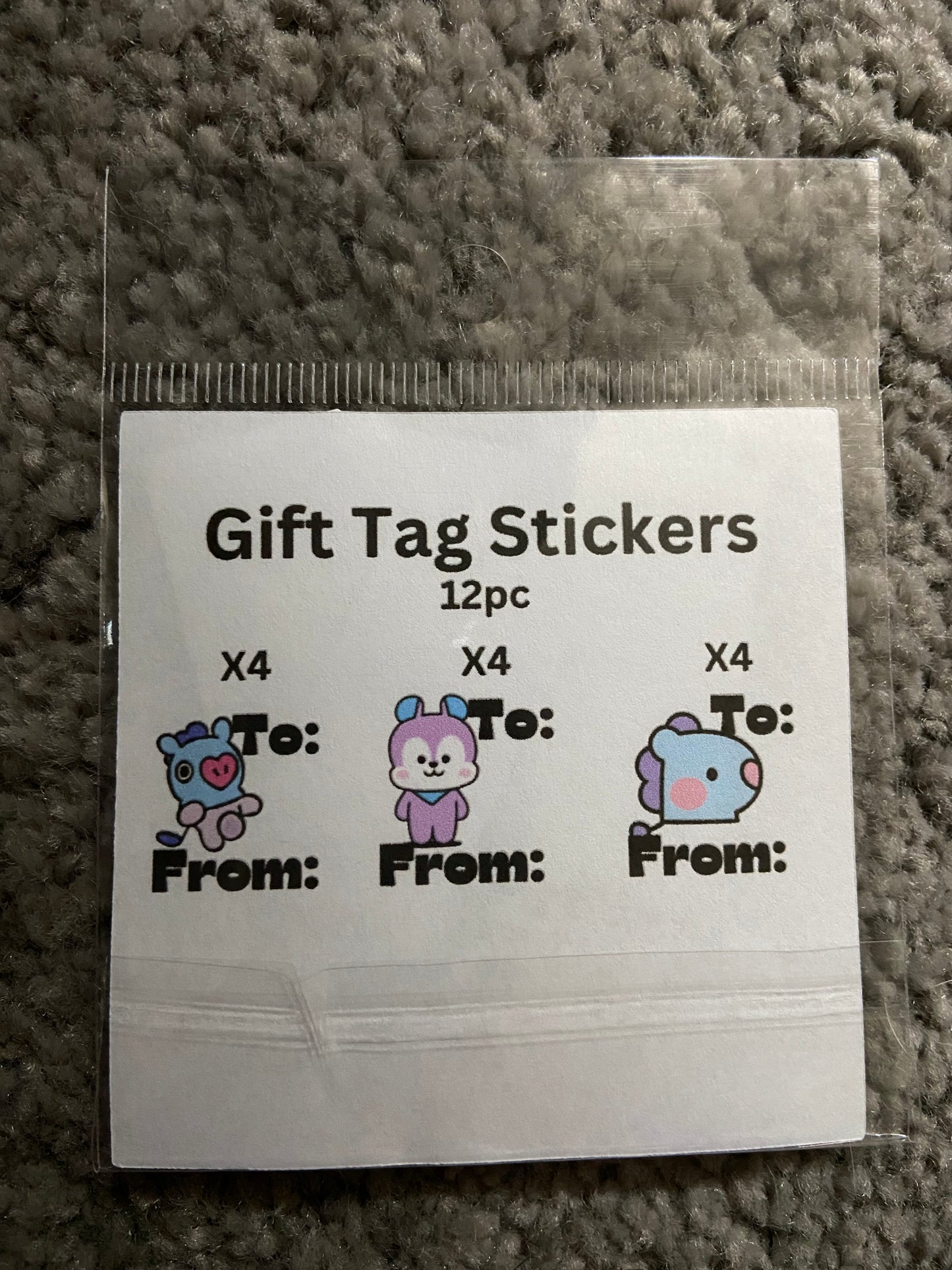 BT21 gift tag stickers