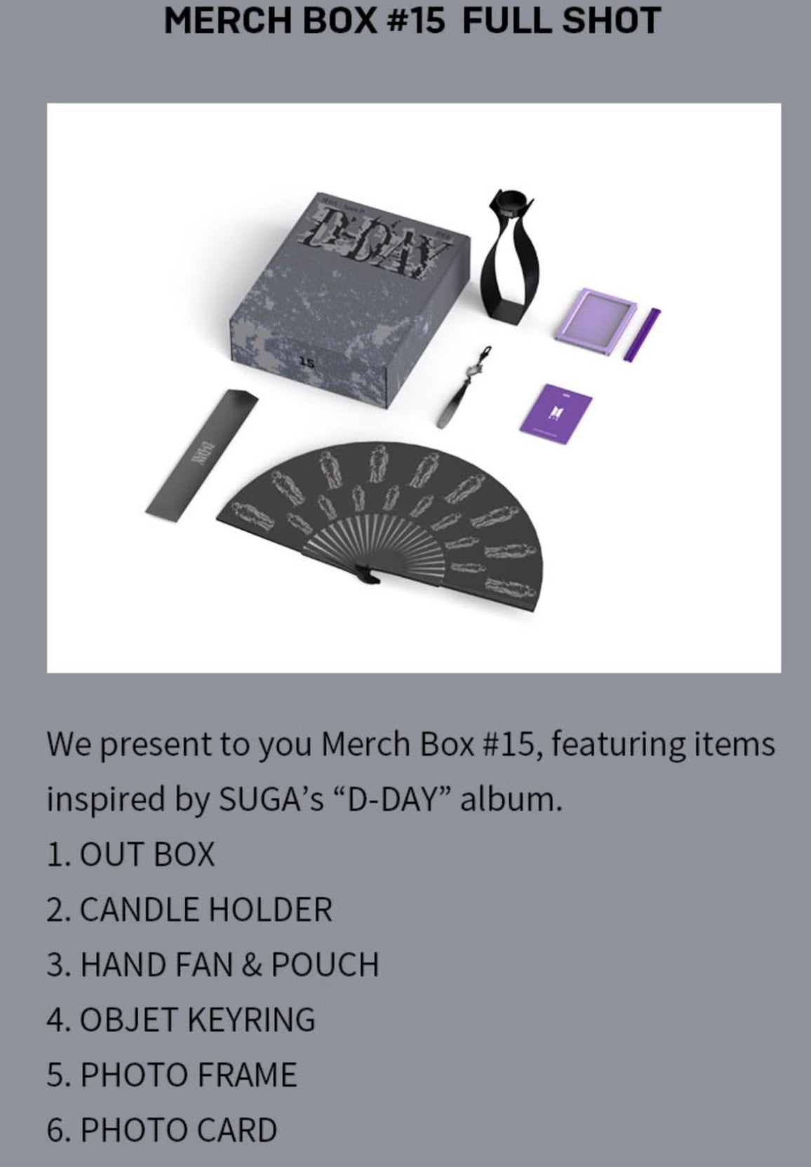 BTS merch box #15 D-Day