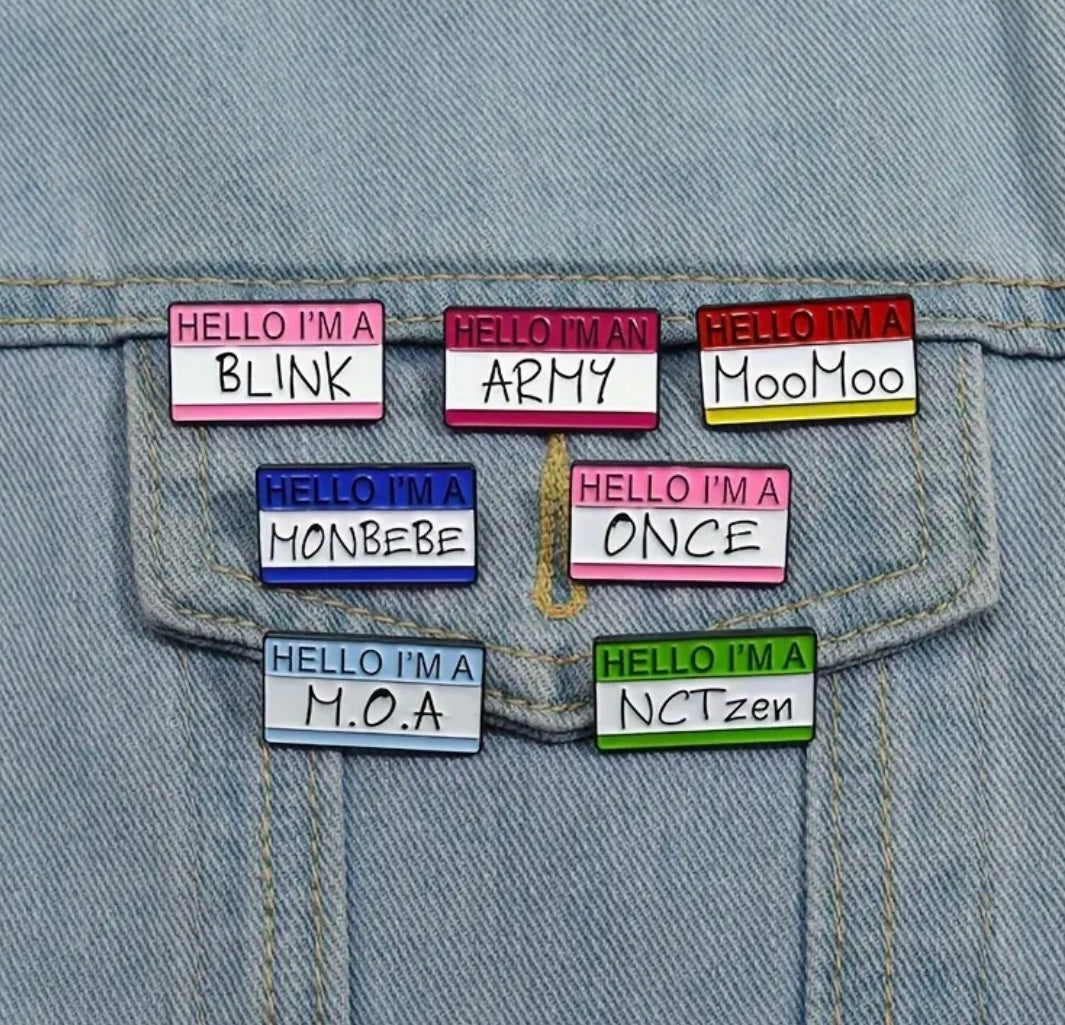 Name Tag kpop pins