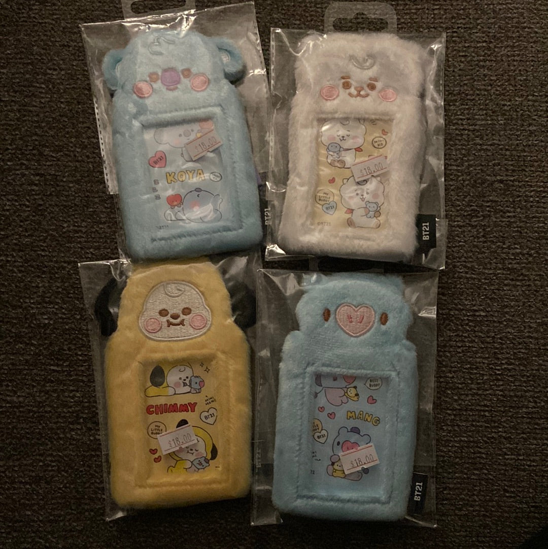 BT21 fuzzy pc holders keychain