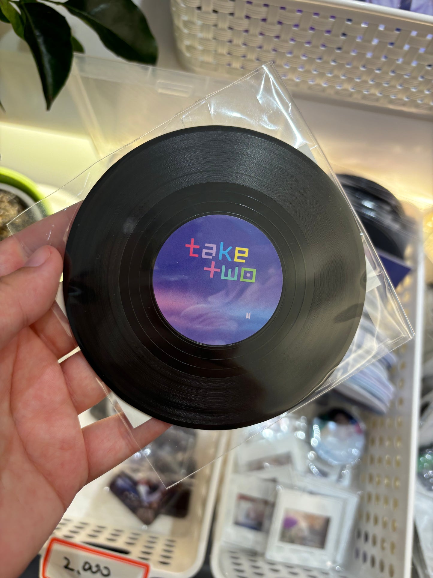 BTS Take Two vinyl record style coaster