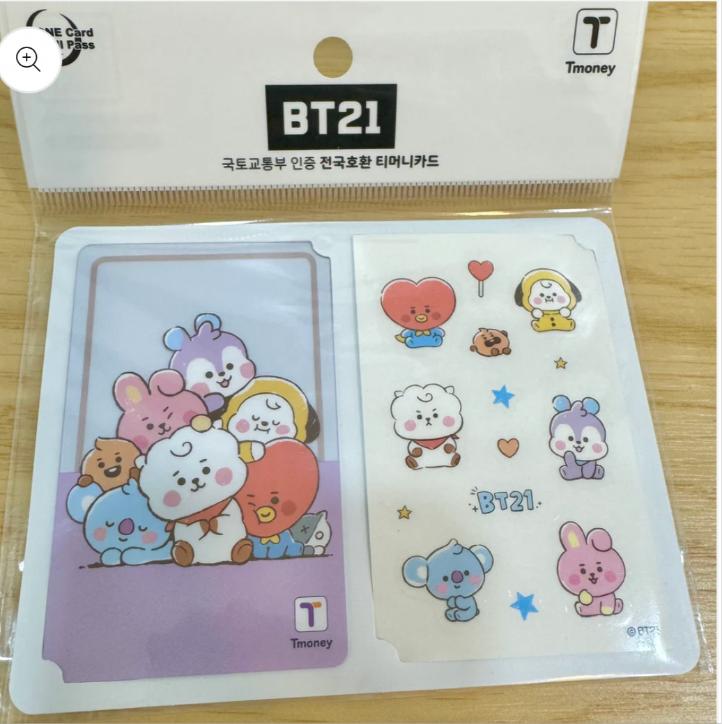 BT21 Tmoney card with stickers