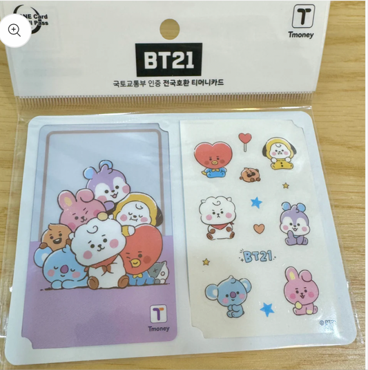 BT21 Tmoney card with stickers