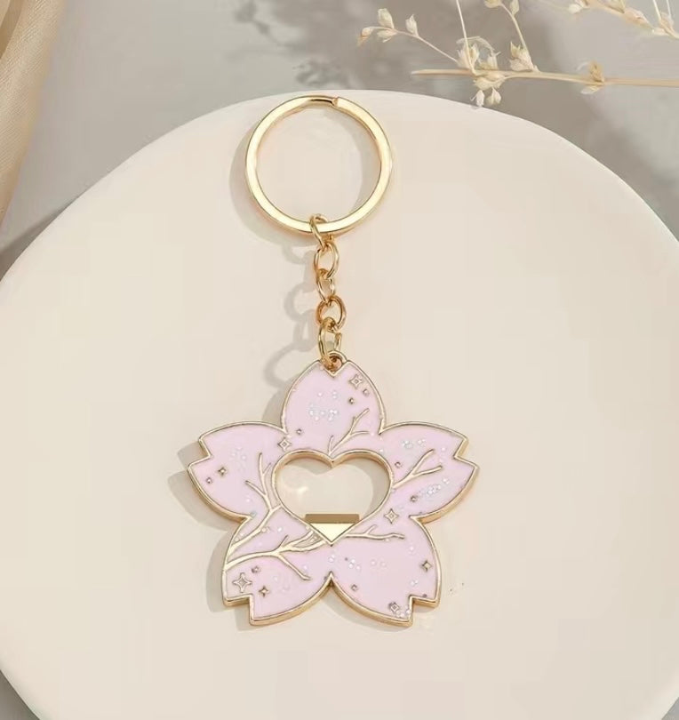 Cherry blossom bottle opener keychain