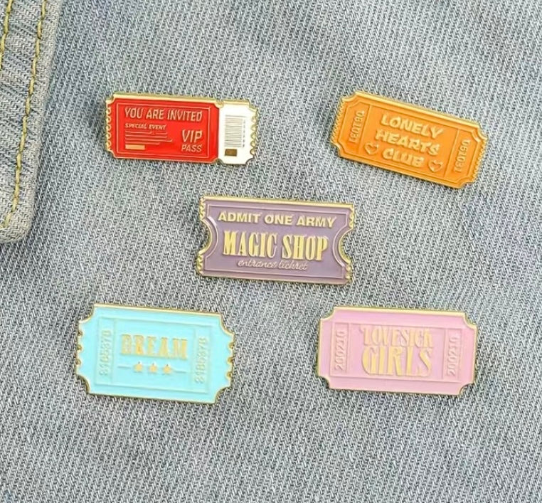 Kpop inspired ticket pins