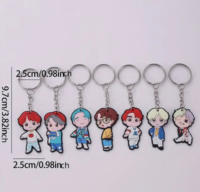 BTS Tiny Tan inspired silicon character keychains