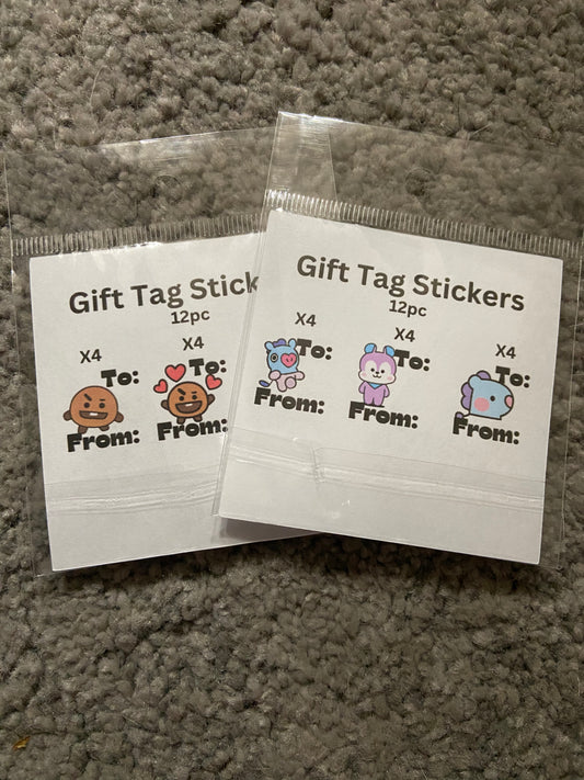 BT21 gift tag stickers