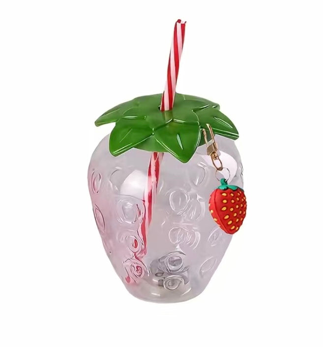 Strawberry drink bottles with charm