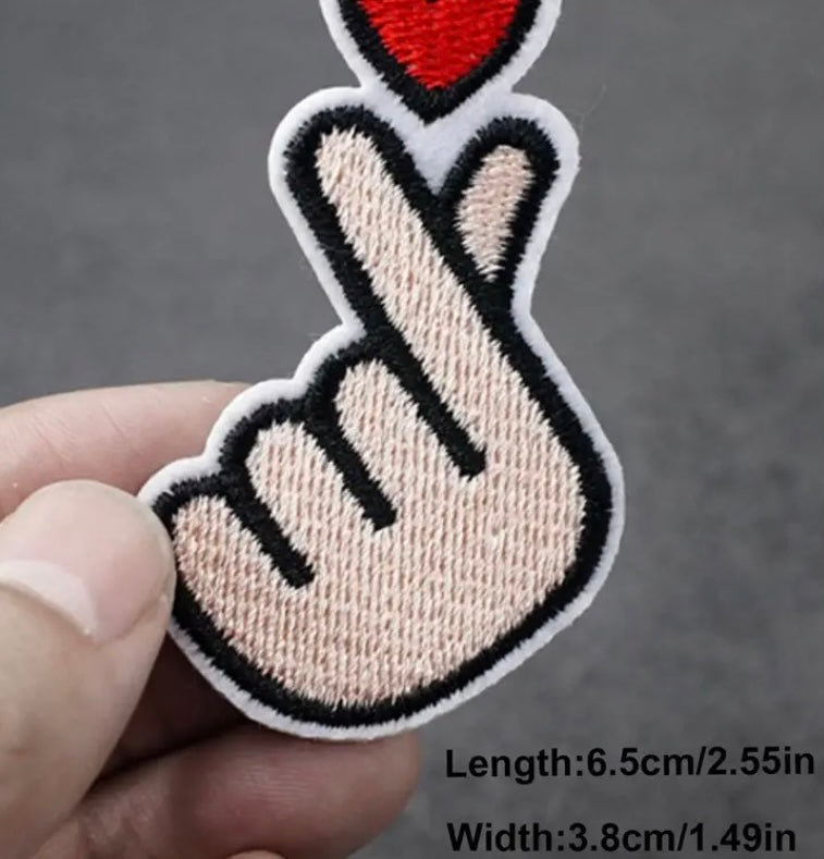 Kpop finger heart patch