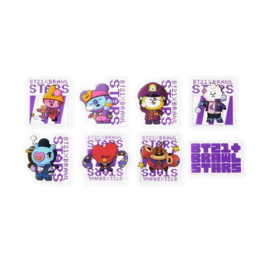 BT21 brawl stars epoxy sticker pack